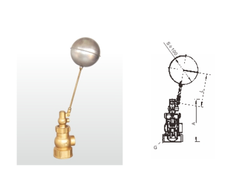 埃美柯黃銅絲口浮球閥結構圖